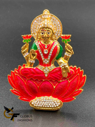 Bright pink color handmade enamel paint Lakshmi God idol