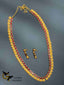 Traditional Lakshmi print coins with ruby stones long necklace set