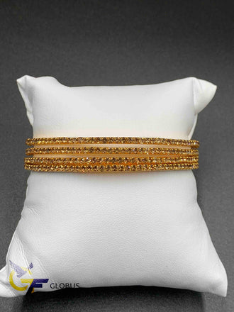 Light brown color stones set of four Bangles