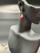 Elegant cz stones with ruby beads small German silver earrings