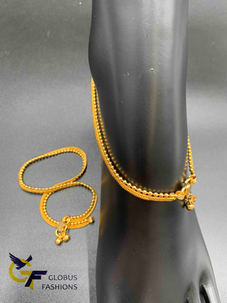 Simple design plain gold anklets