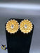 Big size flower design cz stones with kundan earrings