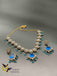 Beautiful cz stones and blue color stones Victorian necklace set