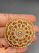 Beautiful CZ stones and rubies round shape big size hair clip