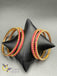 Square share ruby stones set of four bangles