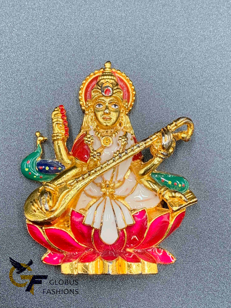 Enamel paint Saraswathi Devi idol
