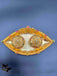 Gold plate with lakshmi print kumkum & Turmeric box