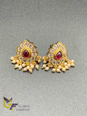 Cz Stones and Multicolor Stones stud type earrings