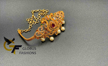 Antique peacock design multi color stones bajubund