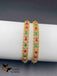Three lines multi-color stones set of two bangles