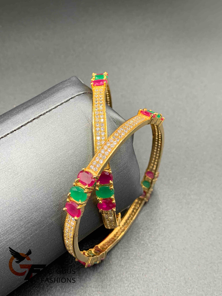 Multicolor stones set of two bangles