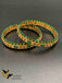Elegant emerald beads & Stones with kundan stones set of two bangles
