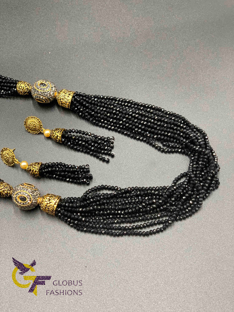Full crystal black beads chain