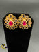 Cute uncut cz stones with ruby and sapphire stones big earrings