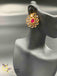 Cute uncut cz stones with ruby and sapphire stones big earrings