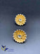 Big size flower design cz stones with kundan earrings