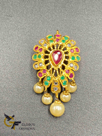 Nice multicolor stones with cz stones hair clip