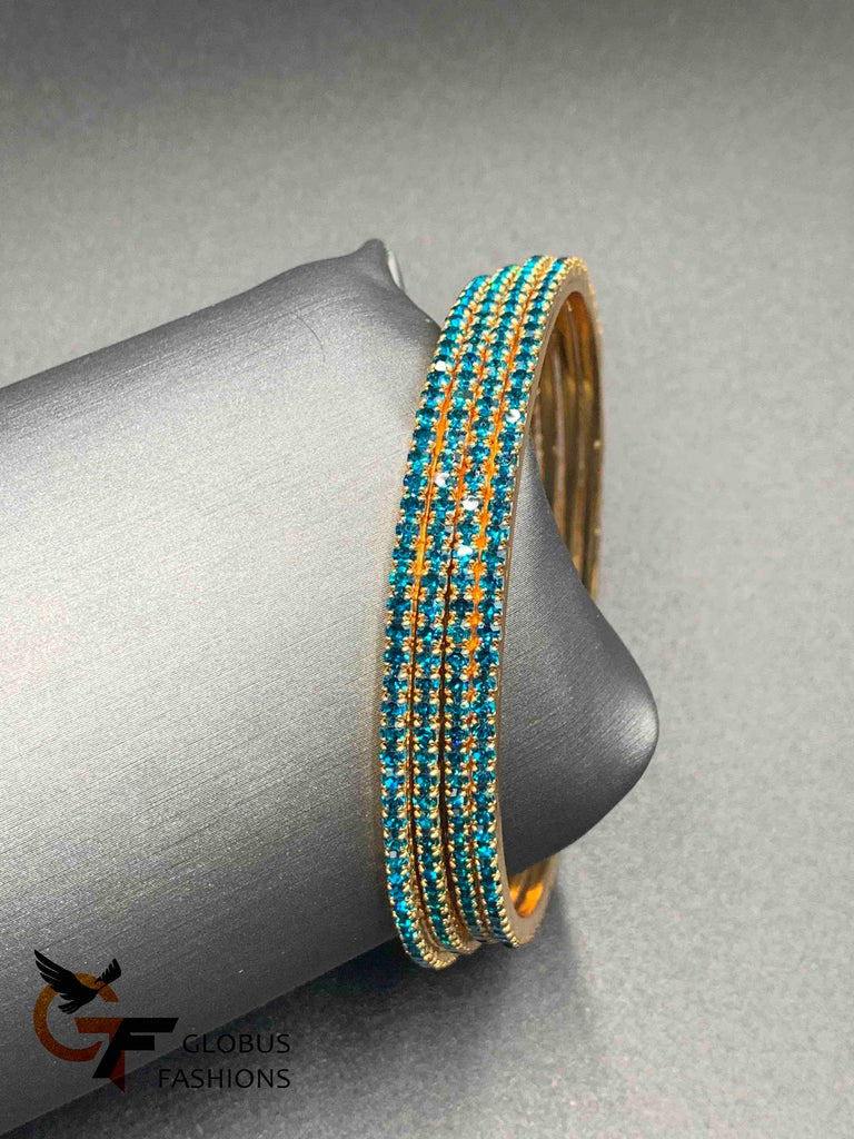 Bright sea green stones set of four bangles