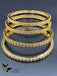 Square shape cz stones set of four bangles