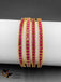 Square share ruby stones set of four bangles