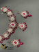 Traditional look cz stones with ruby stones Victorian jewelry necklace set
