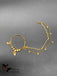 Ovel shape kundan stones nose ring with pearls chain
