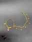 Ovel shape kundan stones nose ring with pearls chain