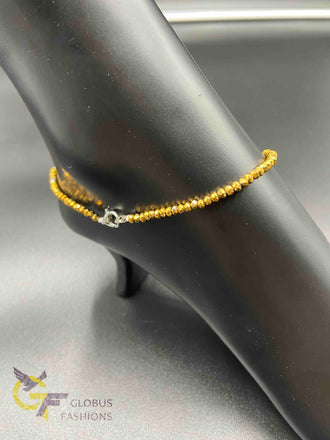 1 mm size gold Crystal anklet