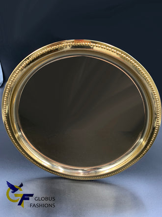 Plain gold puja plate