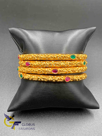 Antique look bangles with multicolor stones