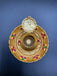 Cute leaf design multicolor stones kumkum and turmeric box