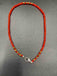 Bright orange with gold beads single anklet