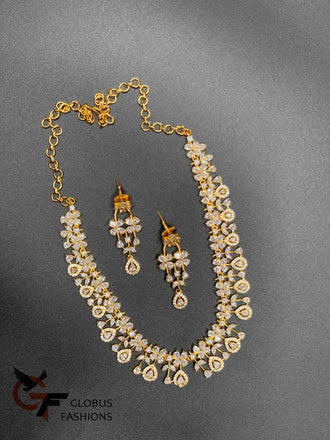 Unique design cz stones necklace set