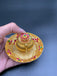 Cute leaf design multicolor stones kumkum and turmeric box