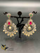 CZ Stones with Pearls big size earrings
