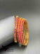 Square share ruby stones set of four bangles
