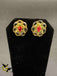 Different color stones round earrings