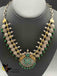 Oxidized German Silver Emerald and Sapphire stones necklaces