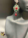 Multicolor stones and cz stones German silver earrings