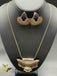 Traditional look oxidized German silver pendant with plain chain set