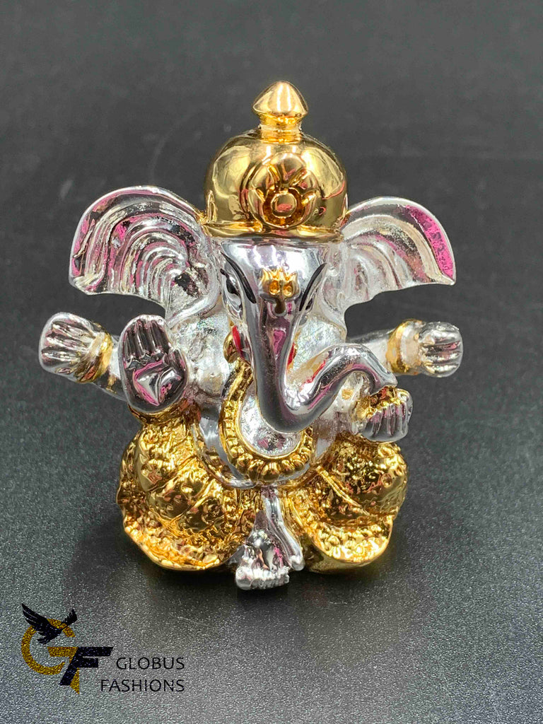 Duel tone silver & gold ganesh idol