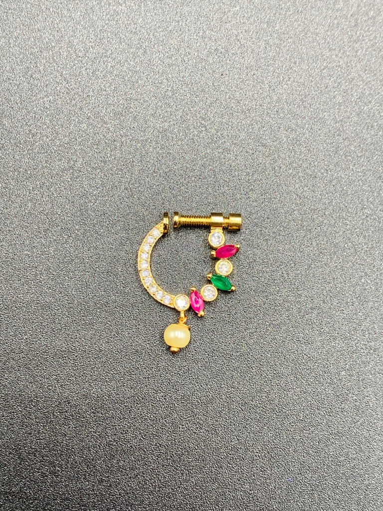 Stones with Pearls pressing nose rings
