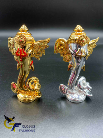 Silver and gold lord Ganesh idol