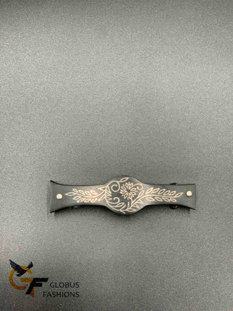 Silver hand painted black color big clip