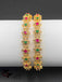 Flower design multicolor stones set of two bangles