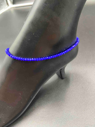 Dark blue Crystal beads single anklet