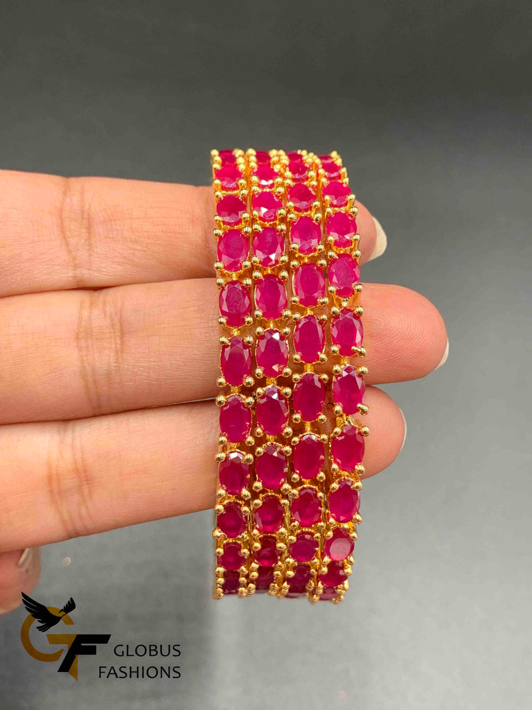 Full traditional Ruby stones set of bangles  Handmade jewelry