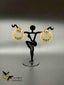 Cz stones and emerald stones with pearls chandbali earrings