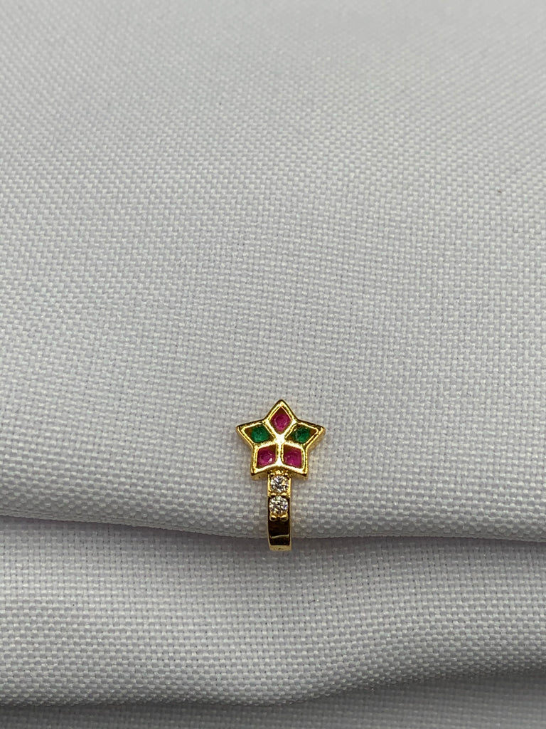 Star shape stones nose studs