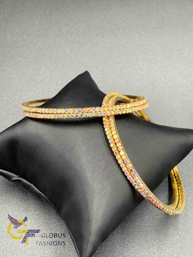 Cz stones glitter type set of four bangles